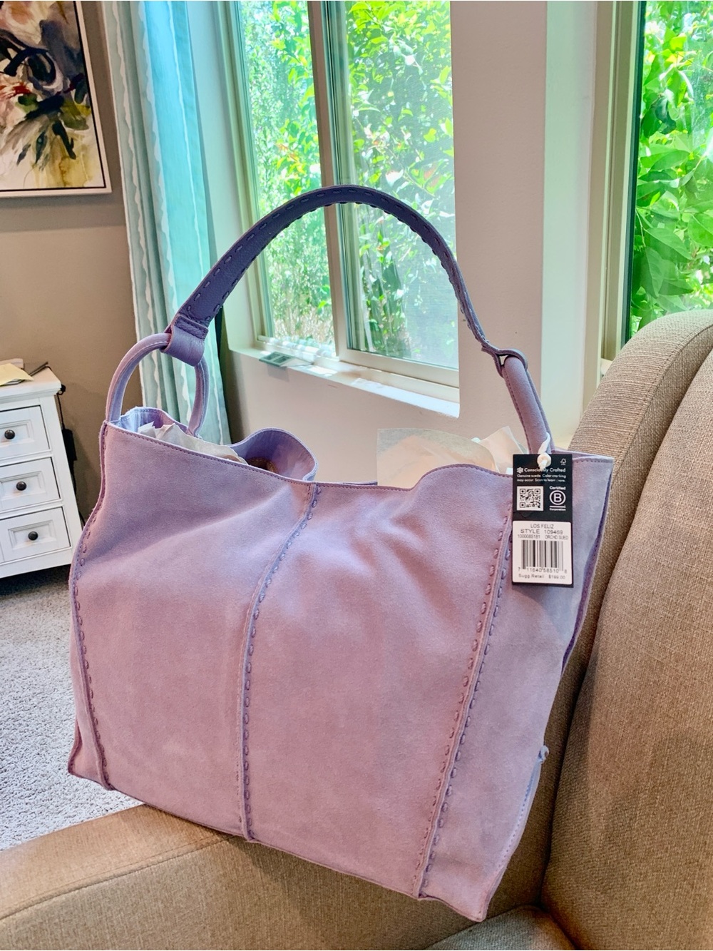 The Sak Los Feliz Lavender Suede Tote